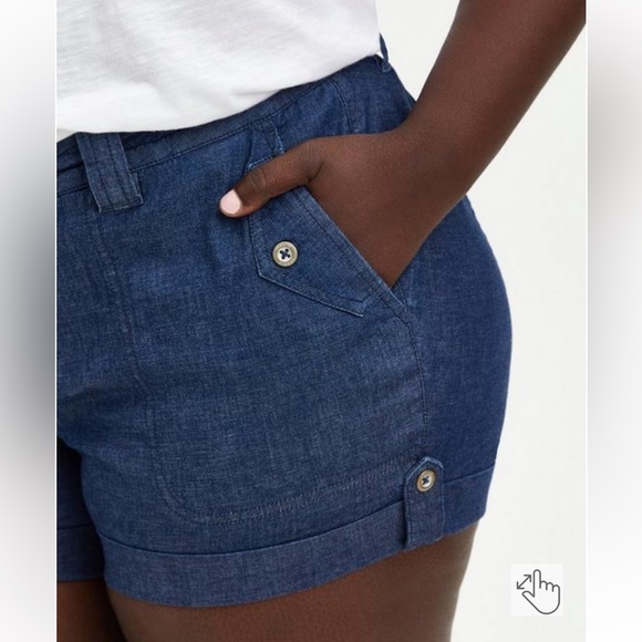 Military Short Short - Chambray Medium Wash - Picture 3 of 7